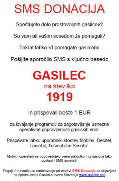 SMS DONACIJA 2013